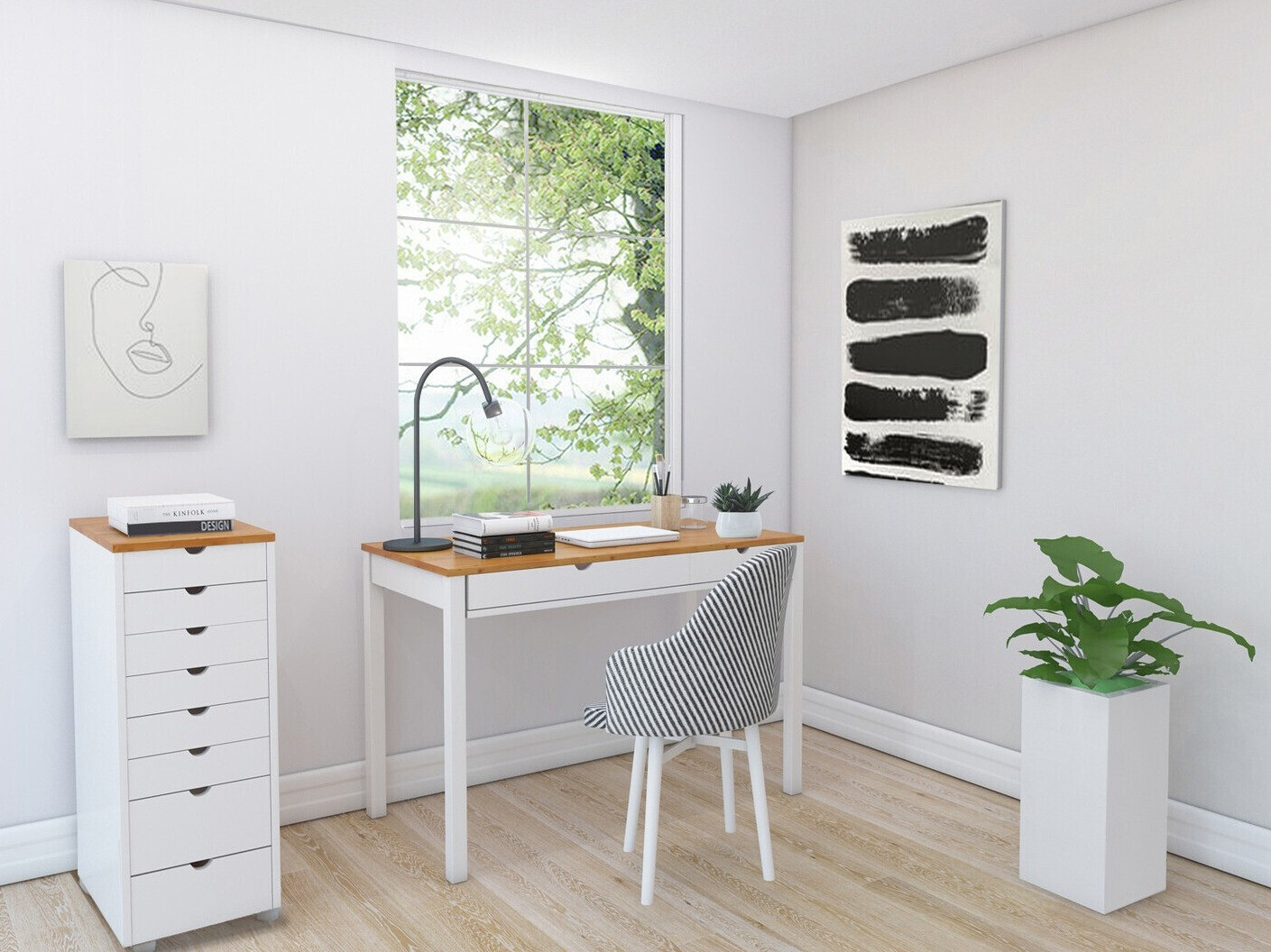 Birou Denton 136 (Alb + Maro deschis)