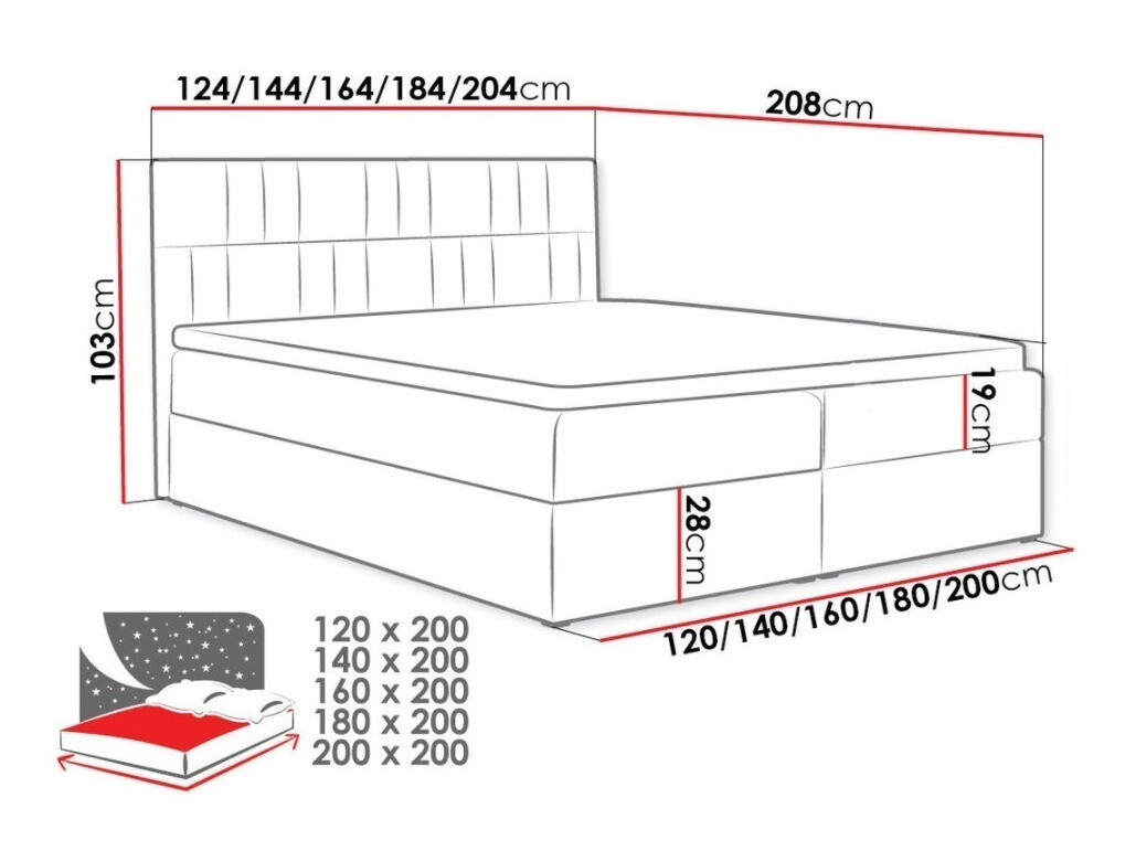 Pat boxspring Pons II (Paros 2)