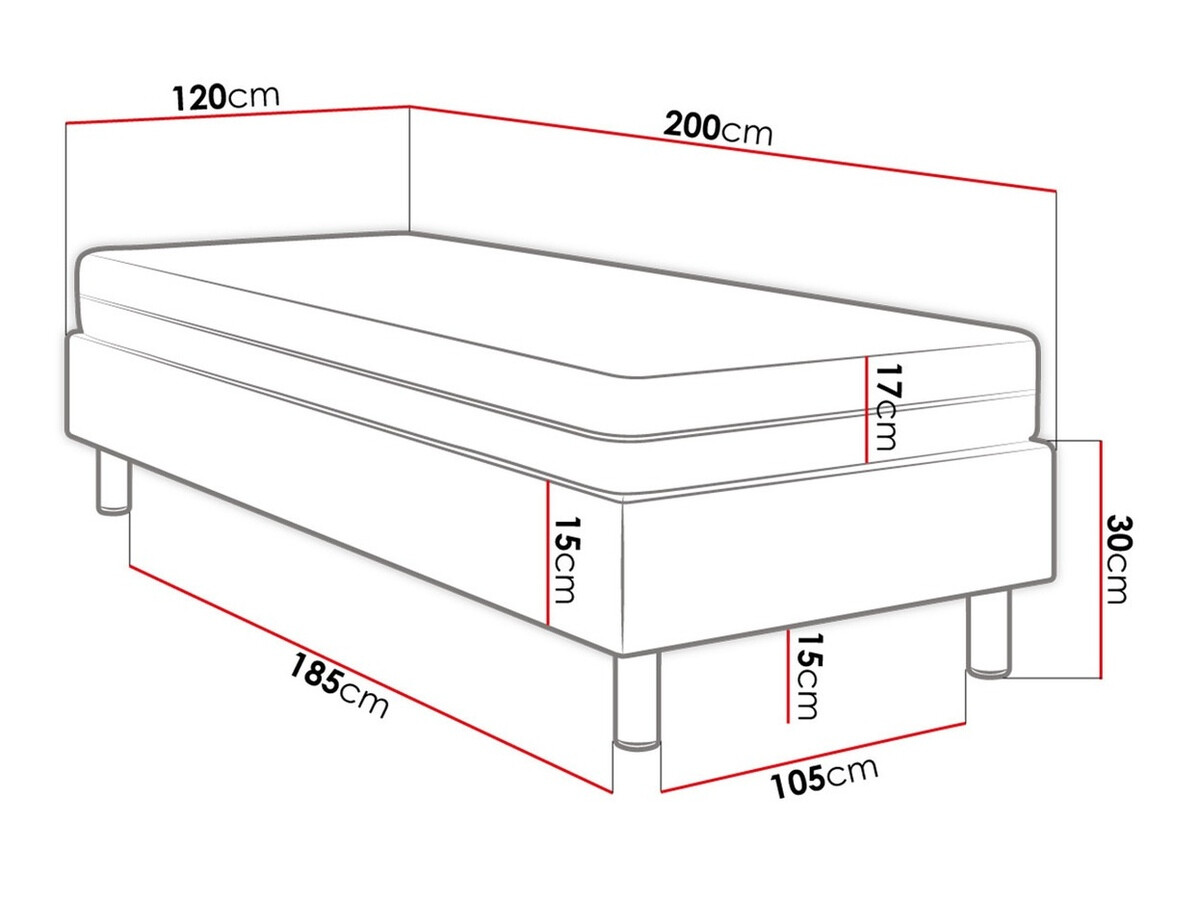 Pat boxspring Logan 105 (Manila 16)