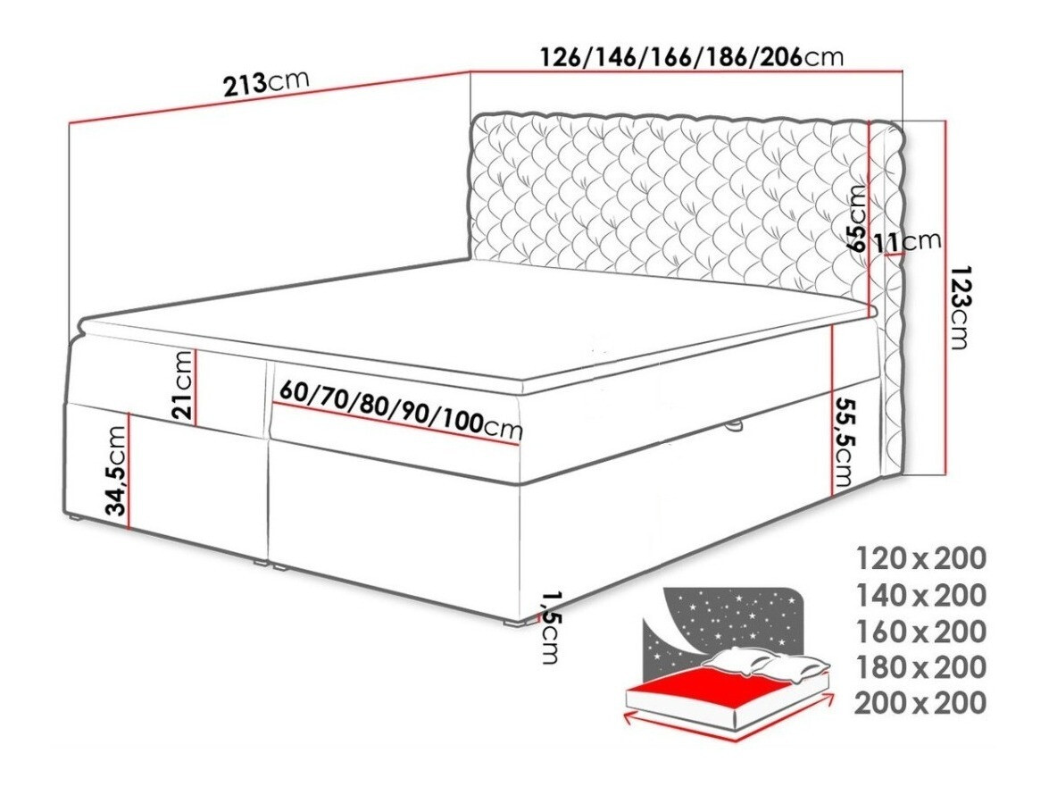 Pat boxspring Lac (Magic Velvet 2225)