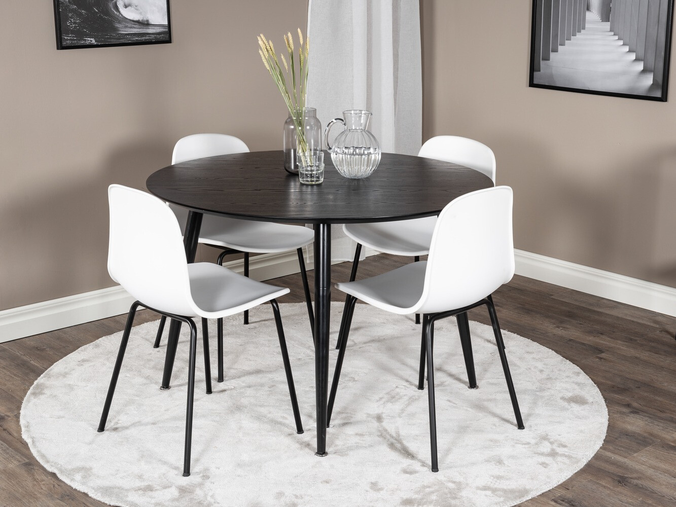 Set de dining Dallas 1622 (Alb + Negru)