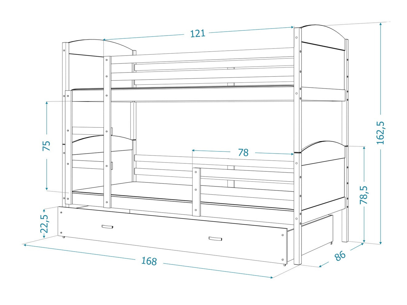 Pat supraetajat Aurora 101 (Alb)