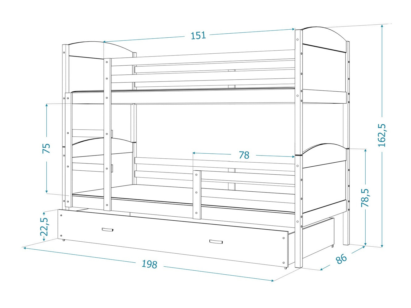 Pat supraetajat Aurora 102 (Alb)