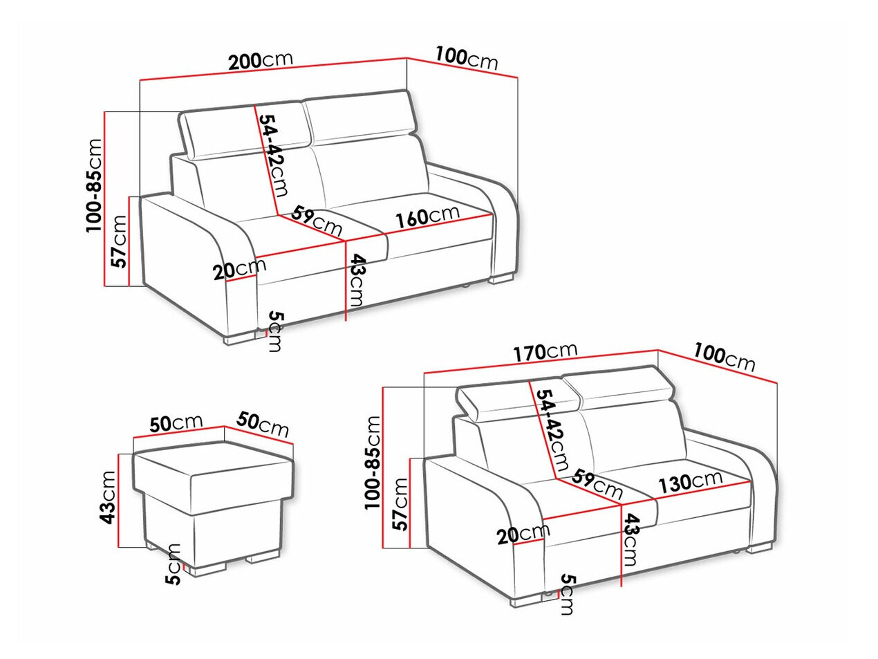 Set mobilier tapițat Ovos I (Crown 18)