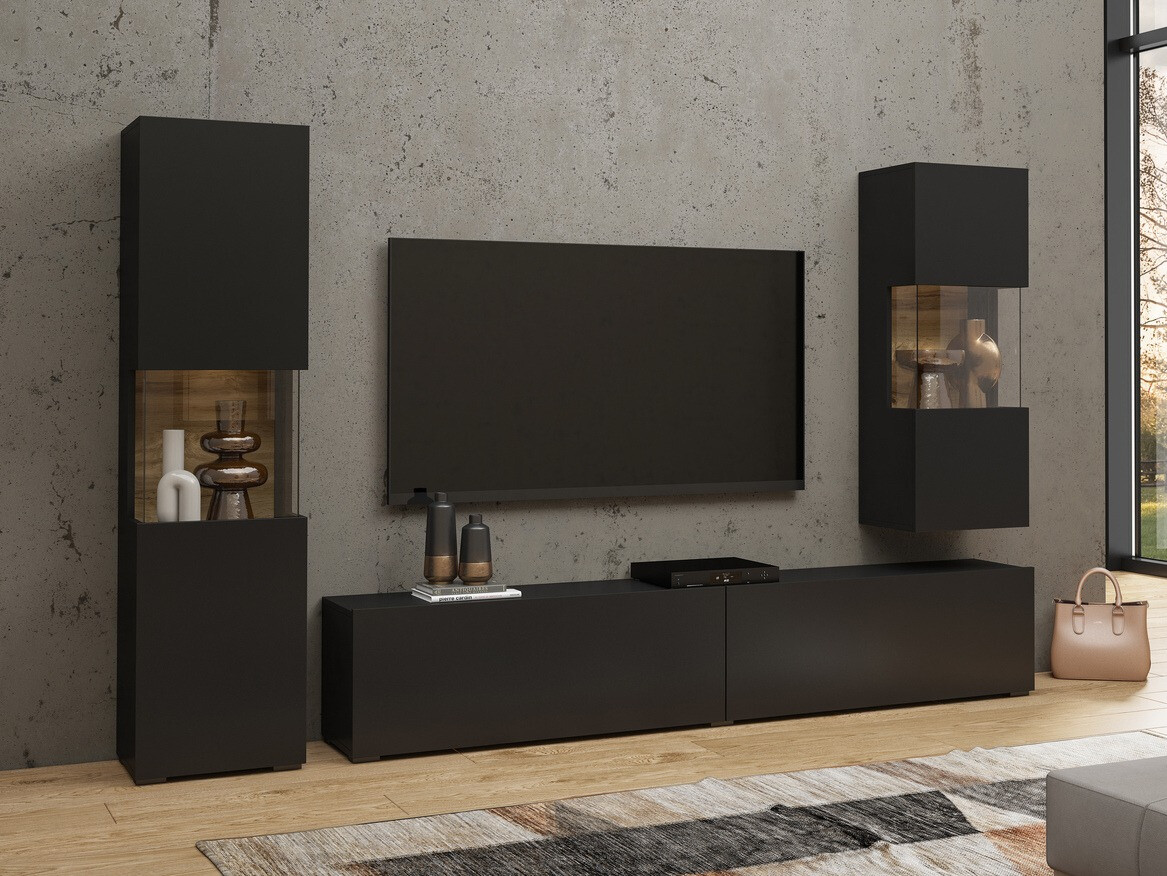 Set camera de zi Revmiru 106 (Negru + Stejar Wotan)