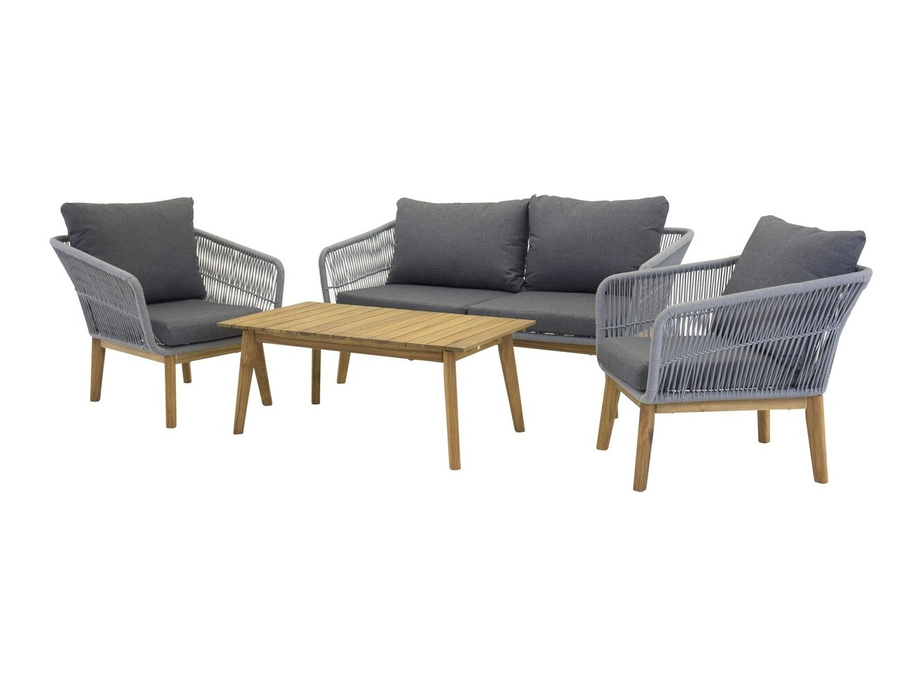 Set mobilier de exterior Dallas 661 (Gri + Salcâm)