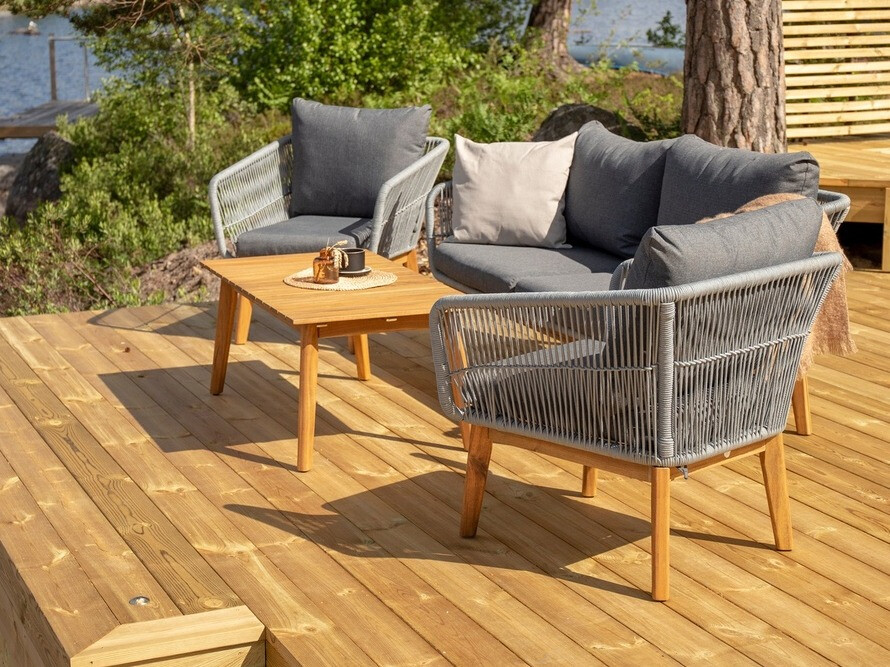 Set mobilier de exterior Dallas 661 (Gri + Salcâm)