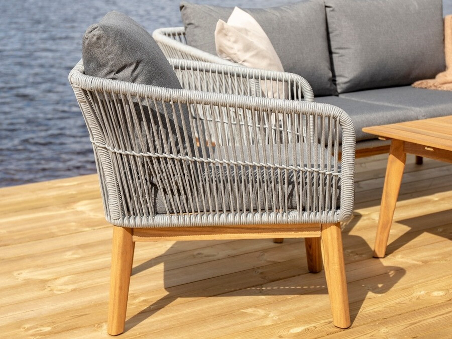 Set mobilier de exterior Dallas 661 (Gri + Salcâm)