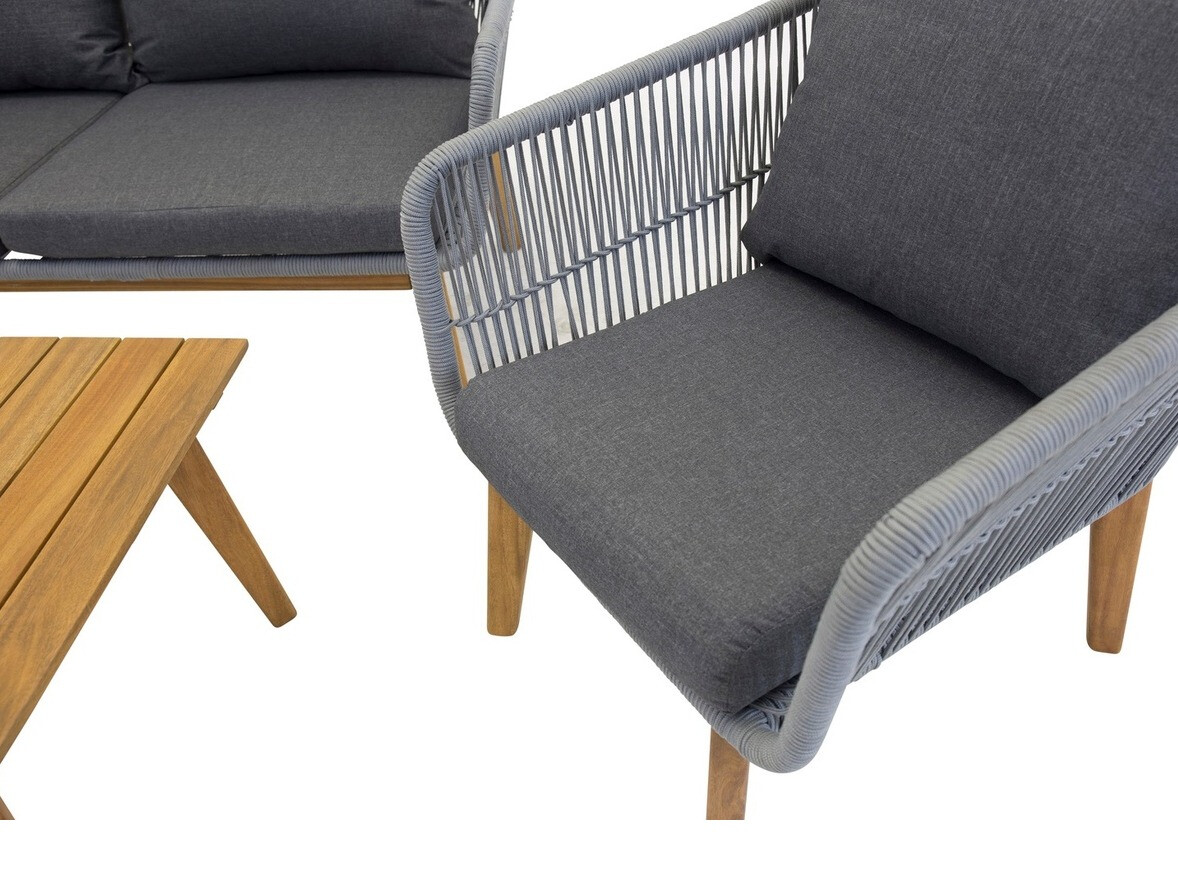 Set mobilier de exterior Dallas 661 (Gri + Salcâm)