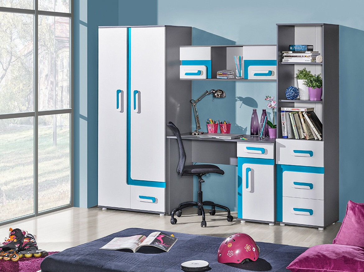 Birou Levtala 109 (Antracit + Alb + Turcoaz)