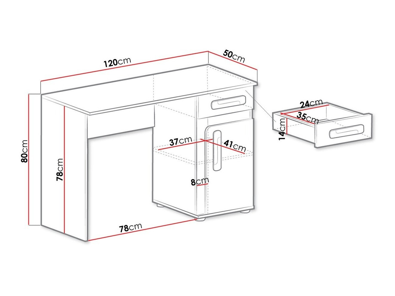 Birou Levtala 109 (Antracit + Alb + Turcoaz)