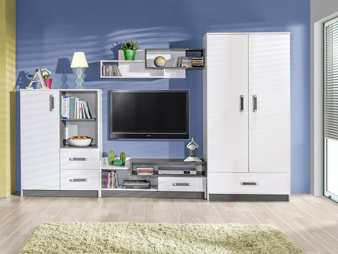 Set de living Lorlare 101 (Alb + Gri)