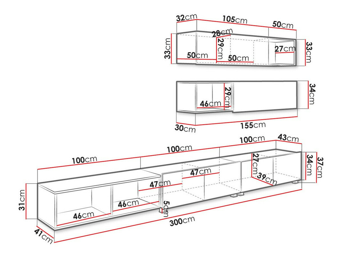 Set de living Remus XXV (Negru + Negru lucios + Stejar artizan)