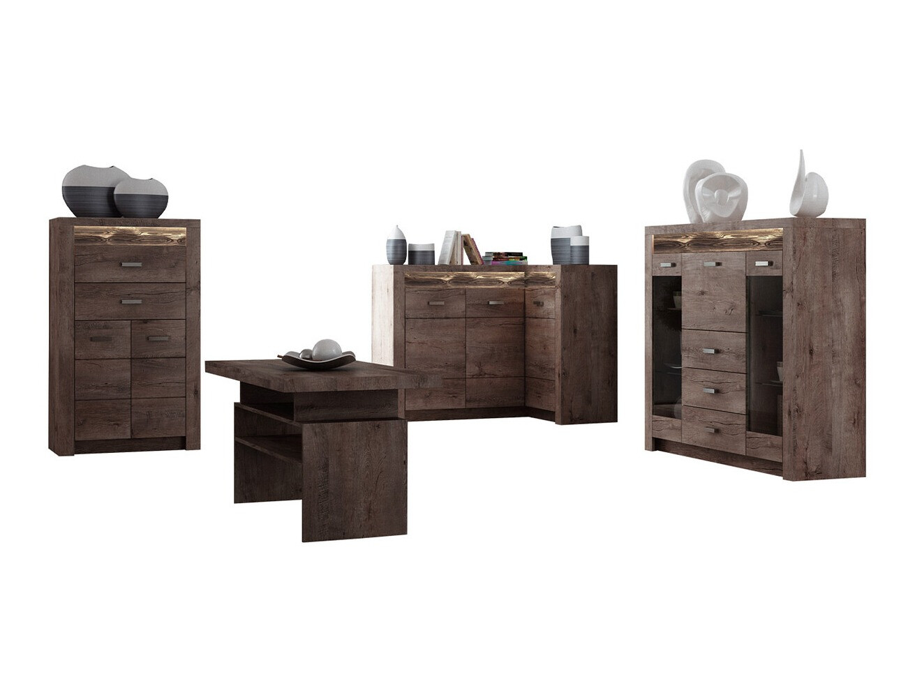 Set de living Serfeno 121 (Cenușă închis)