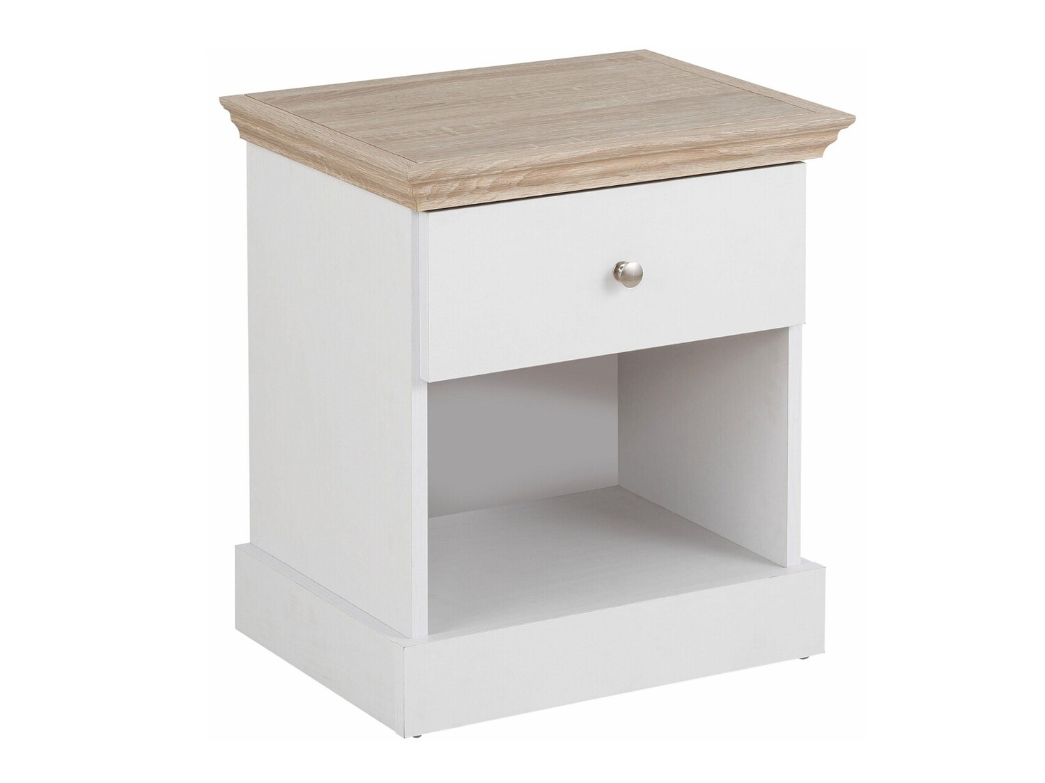 Noptieră Lirveri 111 (Alb + Stejar deschis)