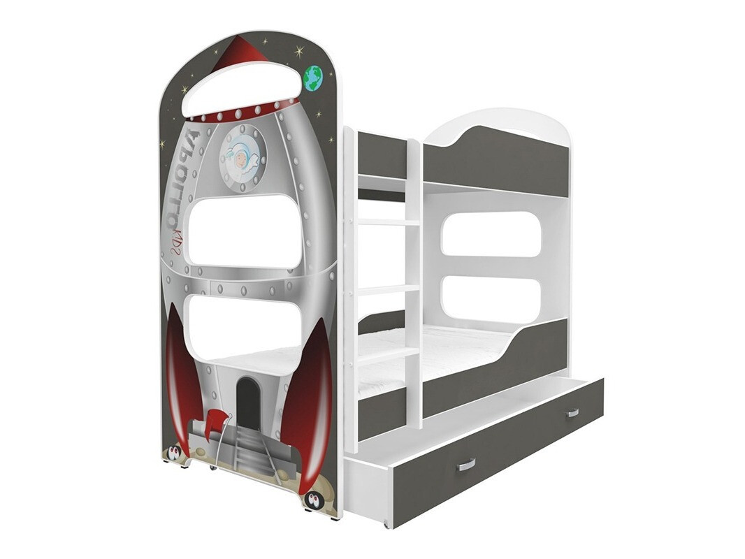 Pat supraetajat Aurora 116 (Alb + Gri)