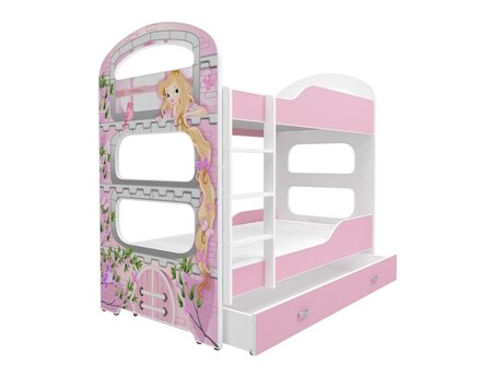 Pat supraetajat Aurora 116 (Alb + Roze)