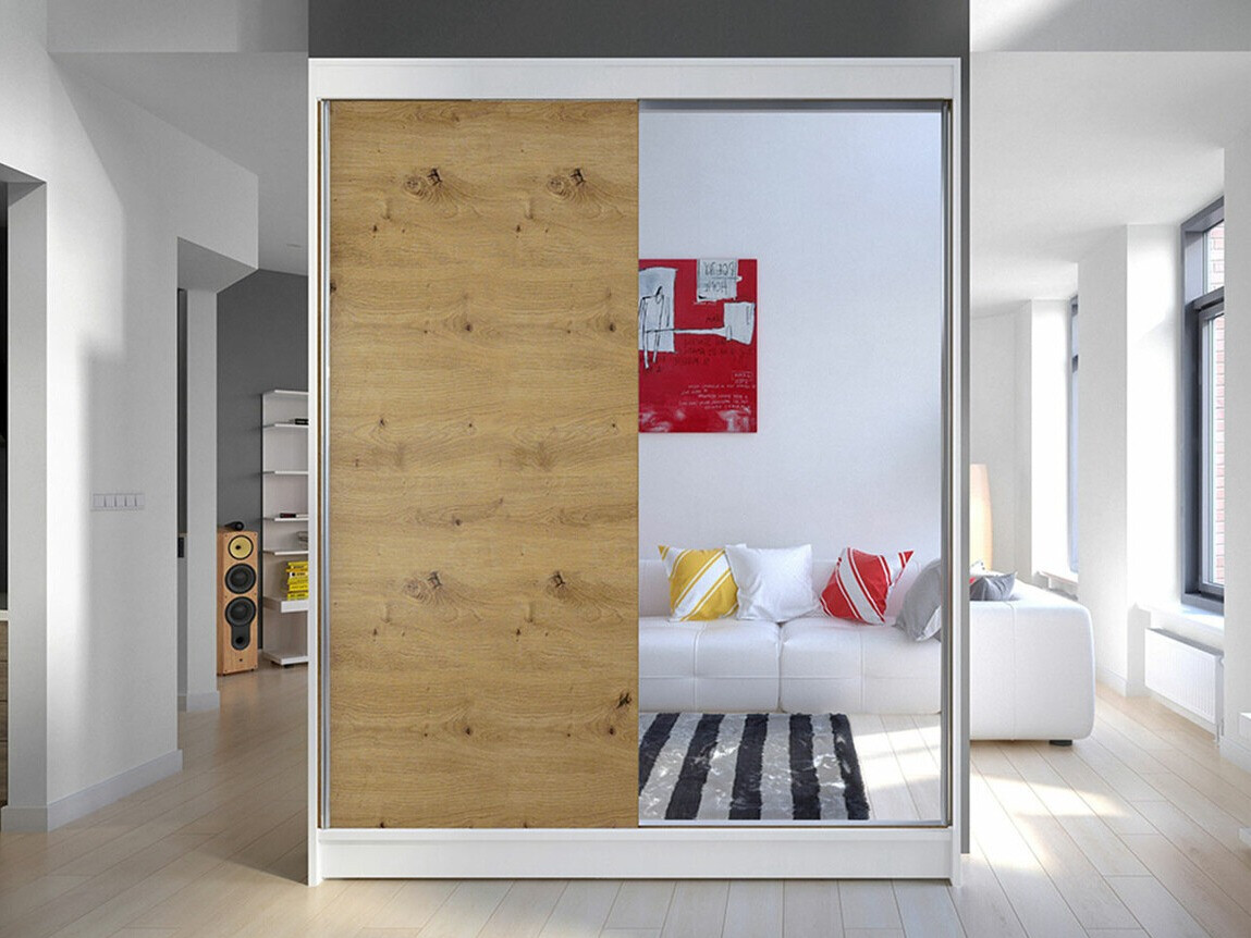 Dulap Closico Vastor I (Alb + Stejar artizan)