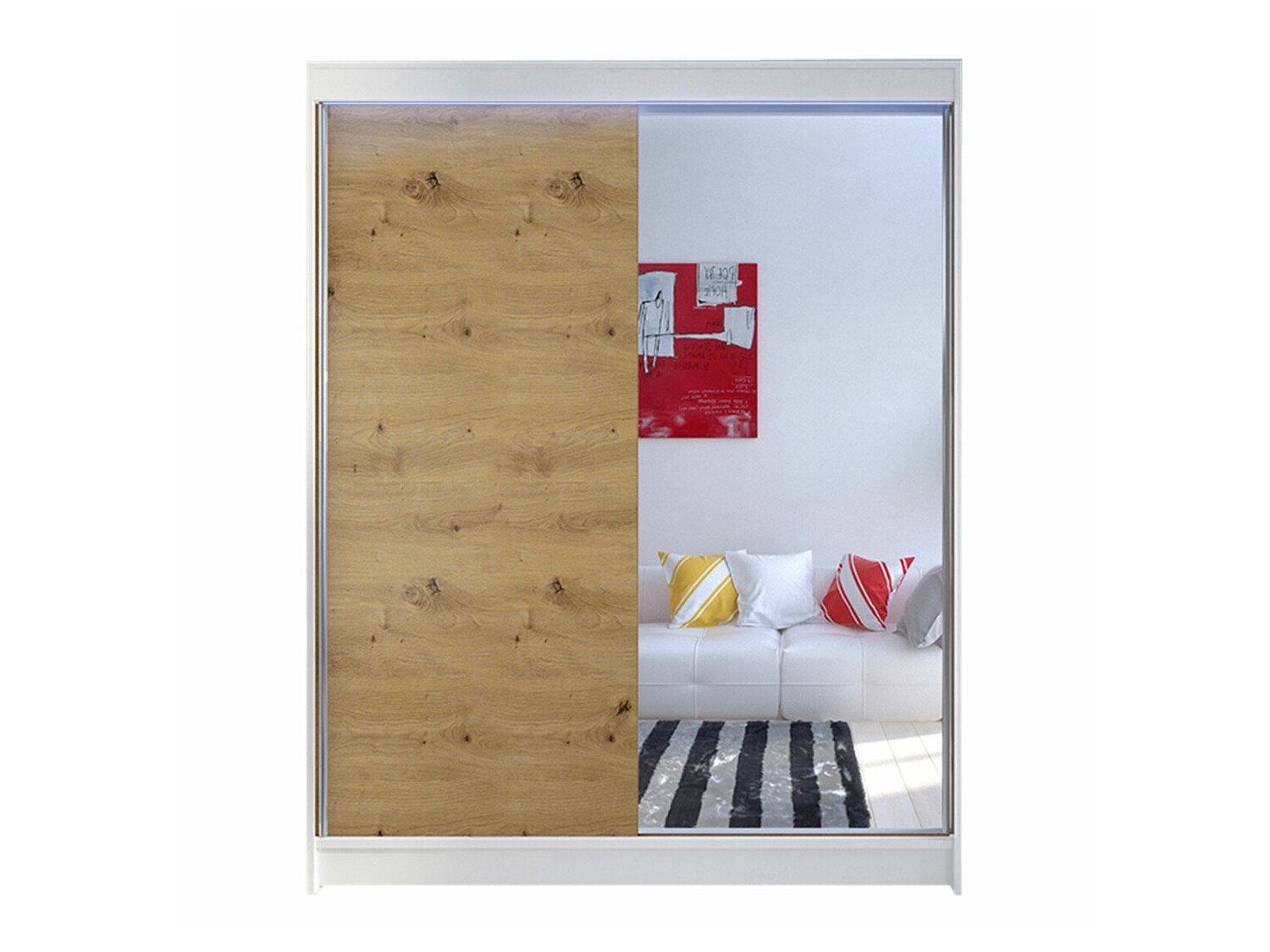 Dulap Closico Vastor I (Alb + Stejar artizan)