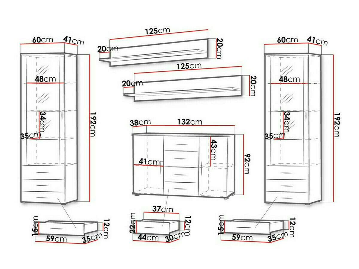 Set de living Tornola 112 (Alb + Alb lucios)