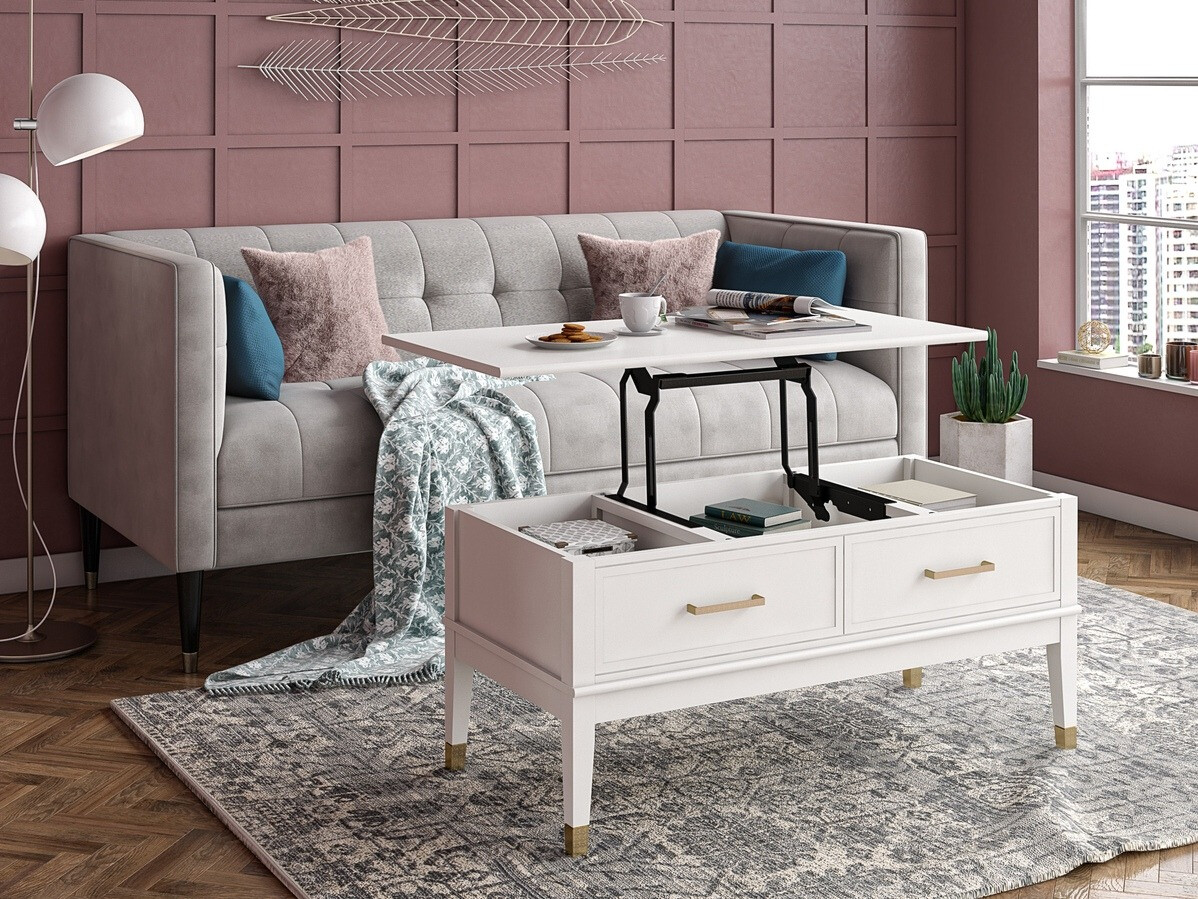 Masă de cafea rotativă CosmoLiving by Cosmopolitan Belromu 105 (Alb)