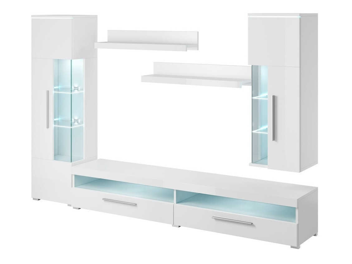 Set de living Torvire 108 (Alb + Alb lucios)