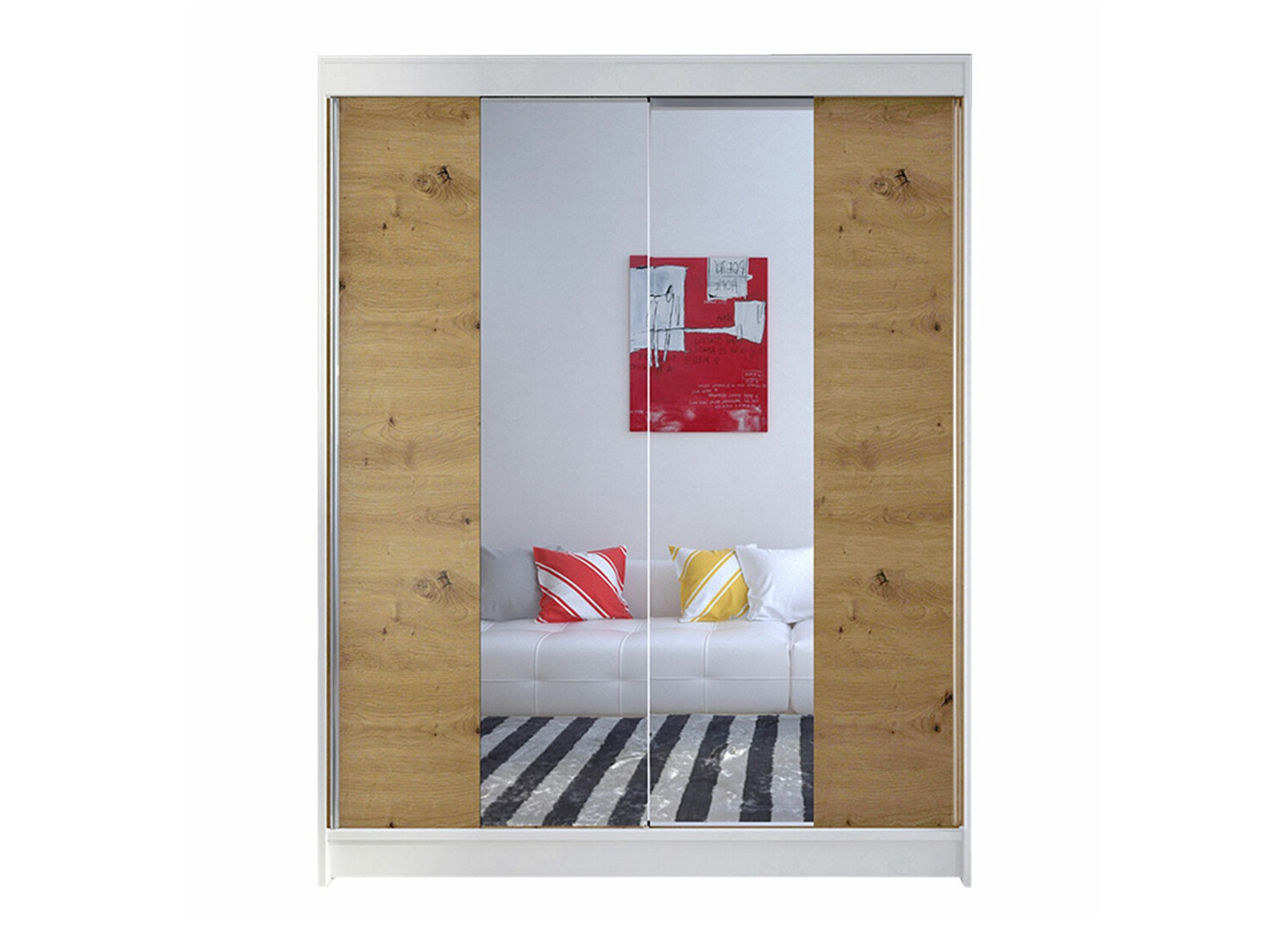 Dulap Closico Vastor II (Alb + Stejar artizan)