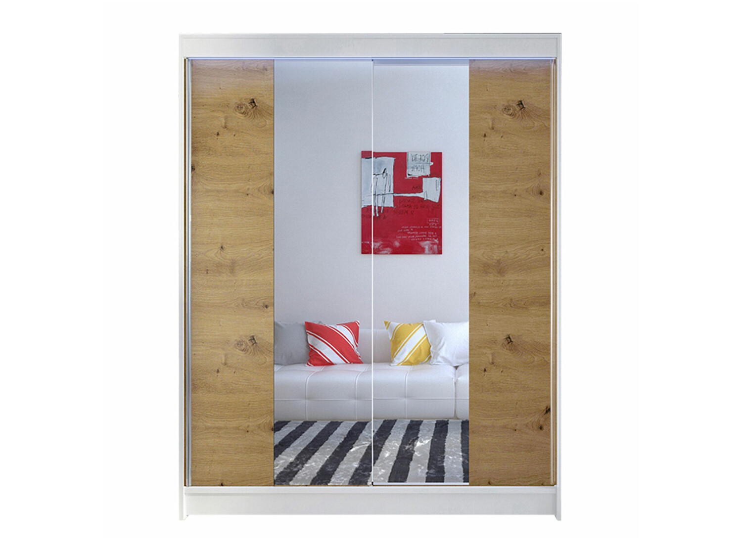Dulap Closico Vastor II (Alb + Stejar artizan)