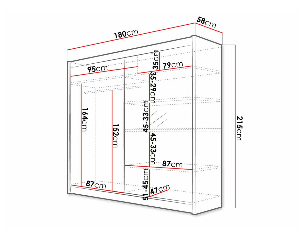 Dulap Closico Cavaris I (Alb + Stejar artizan)