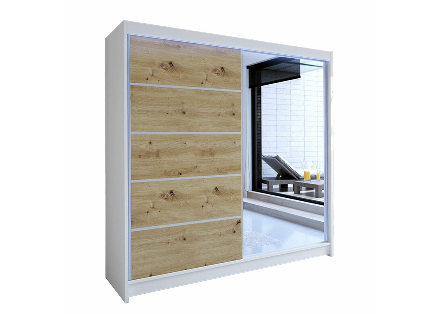 Dulap Closico Cavaris III (Alb + Stejar artizan)