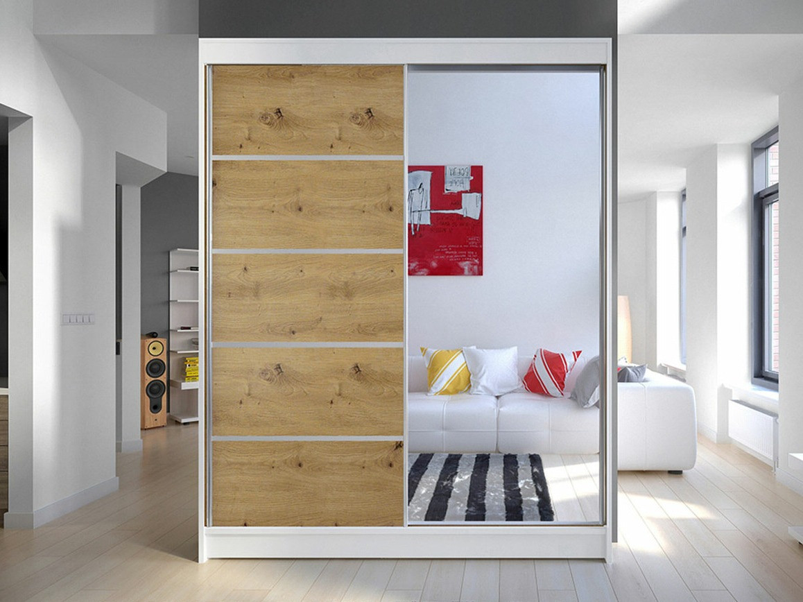 Dulap Closico Vastor III (Alb + Stejar artizan)