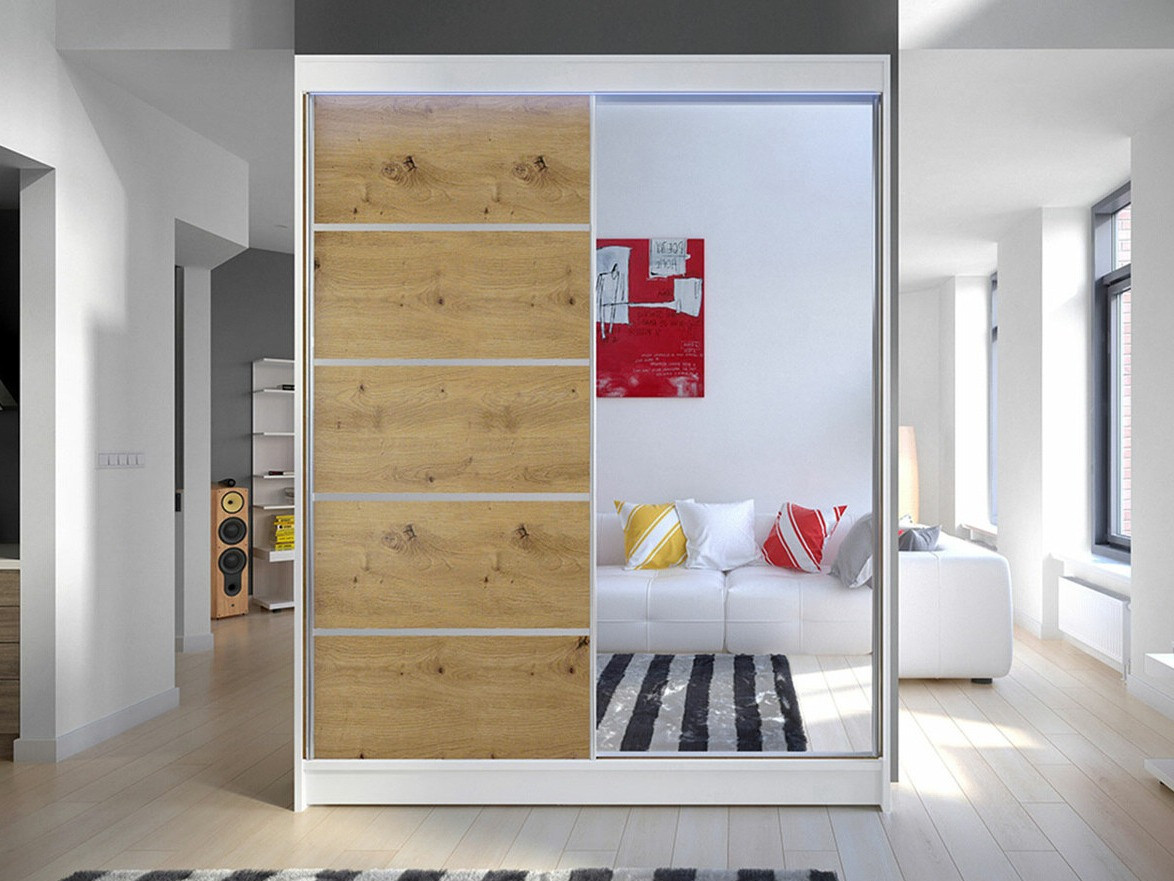 Dulap Closico Vastor III (Alb + Stejar artizan)