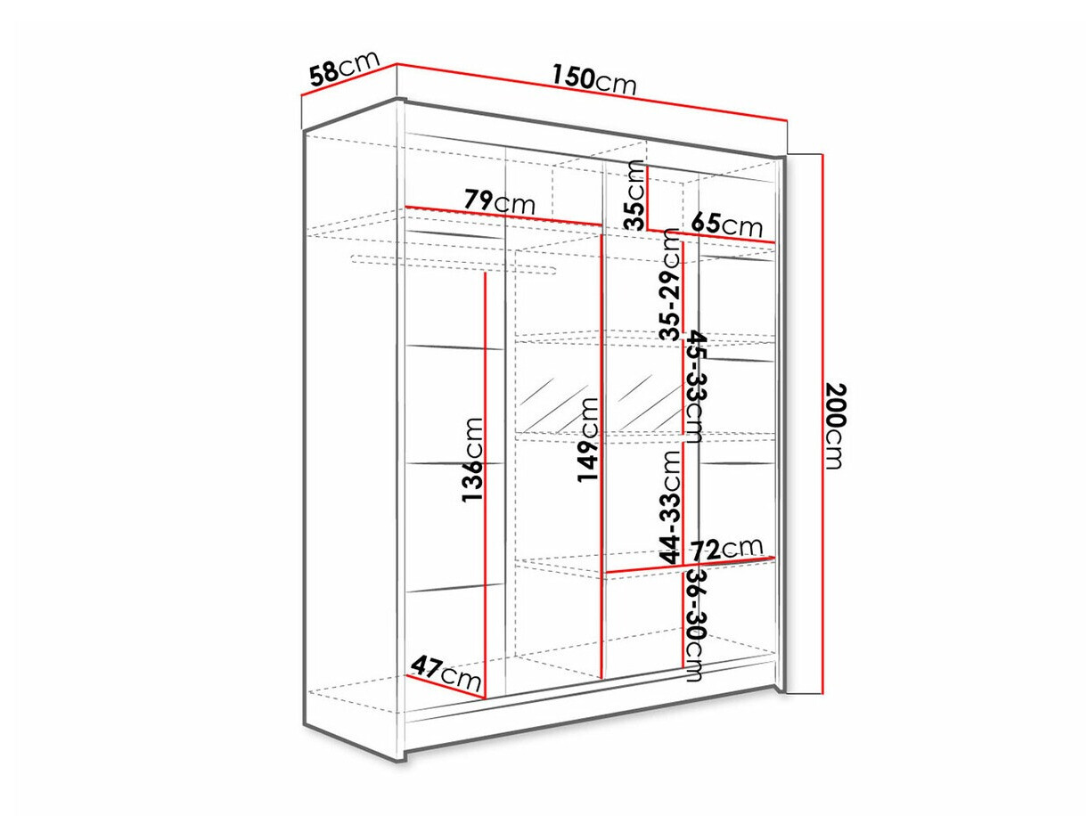 Dulap Closico Vastor V (Negru + Stejar artizan)