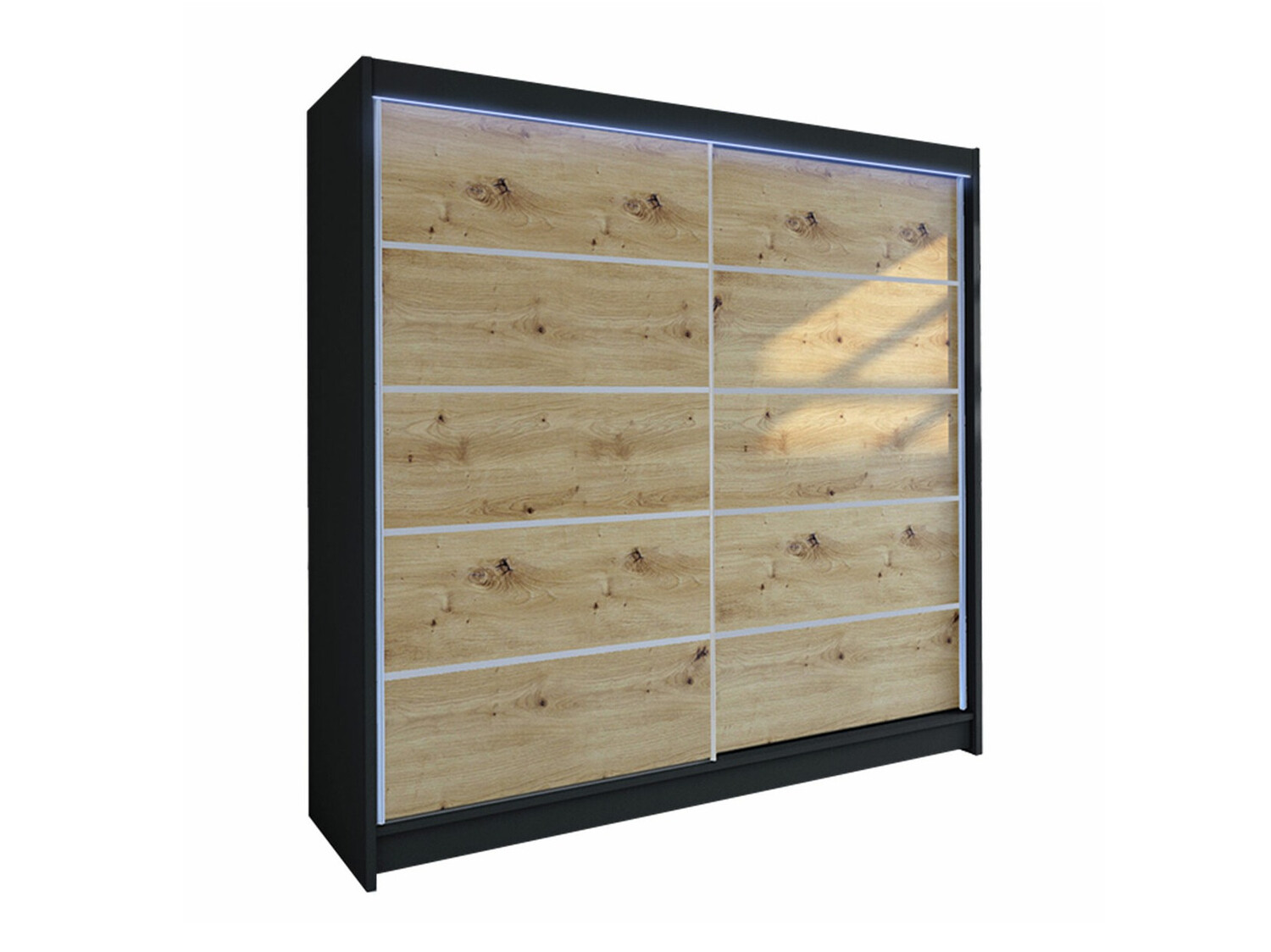 Dulap Closico Cavaris IV (Negru + Stejar artizan)