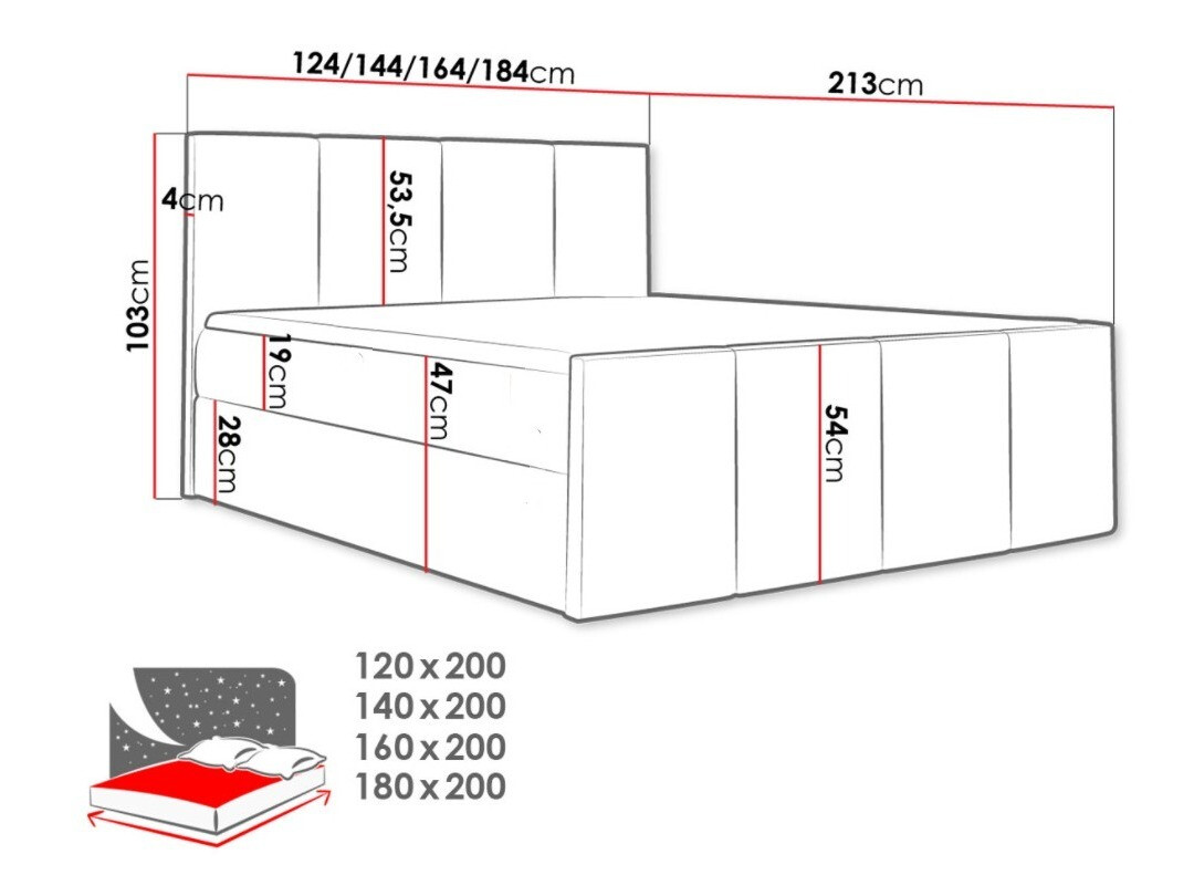 Pat boxspring Ventus (Ikar 01)