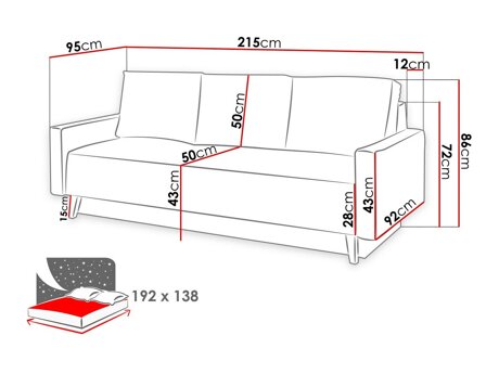Canapea extensibilă Delbene 101 (Moric 06)