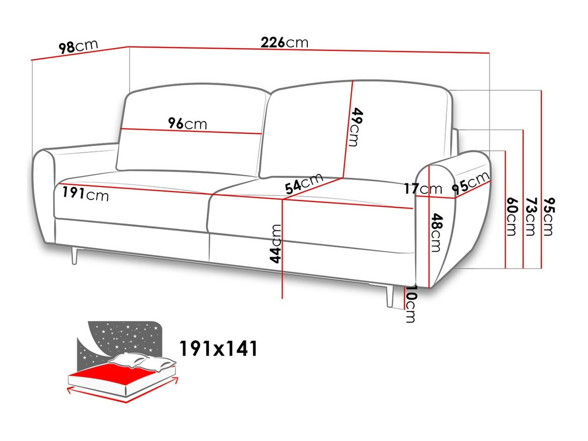 Canapea extensibilă ComfiDream 114 (Kronos 13)
