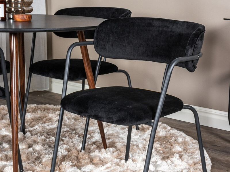 Set de dining Dallas 285 (Negru + Nuca)