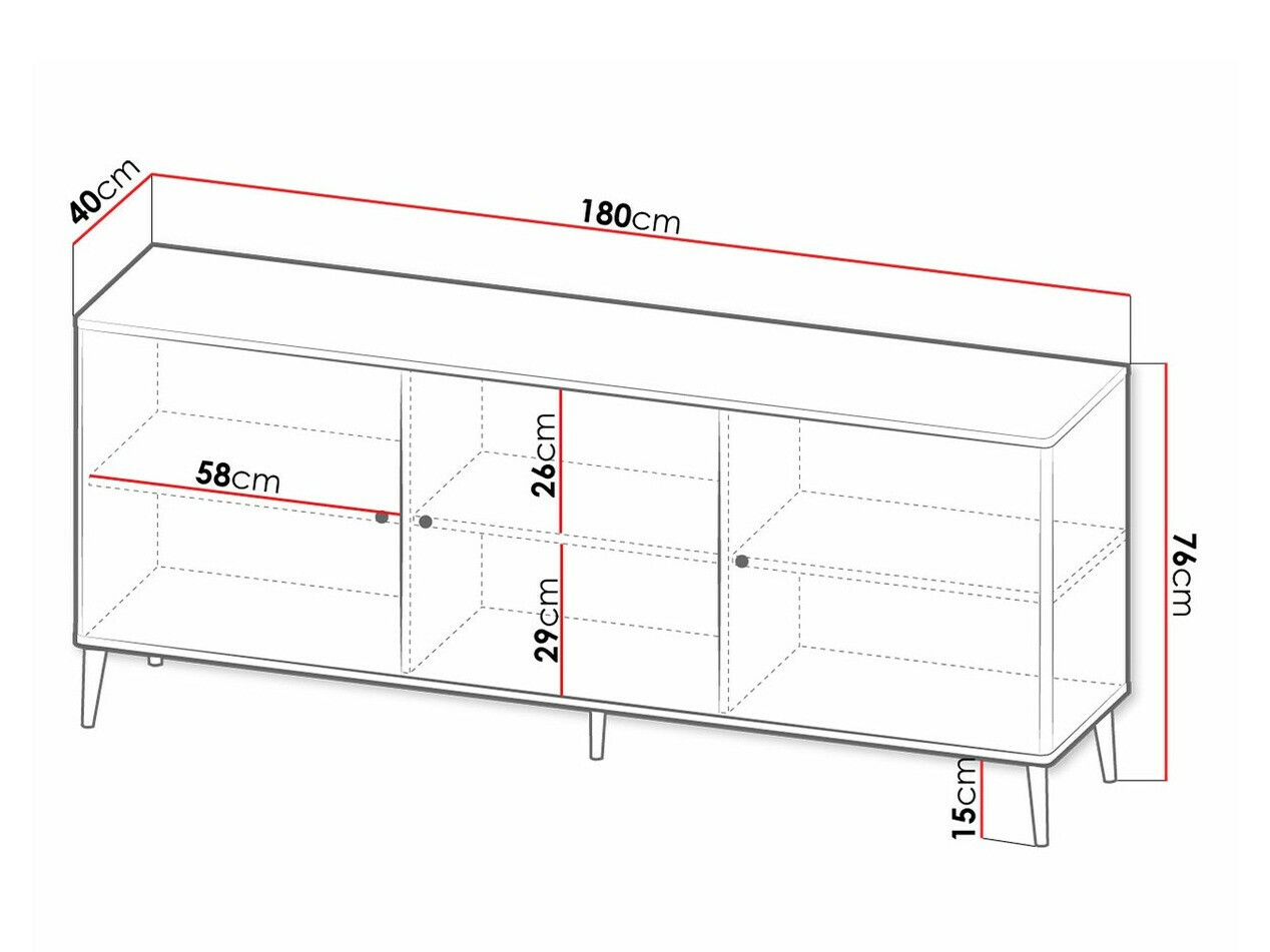 Bufet Arces (Negru + Auriu)