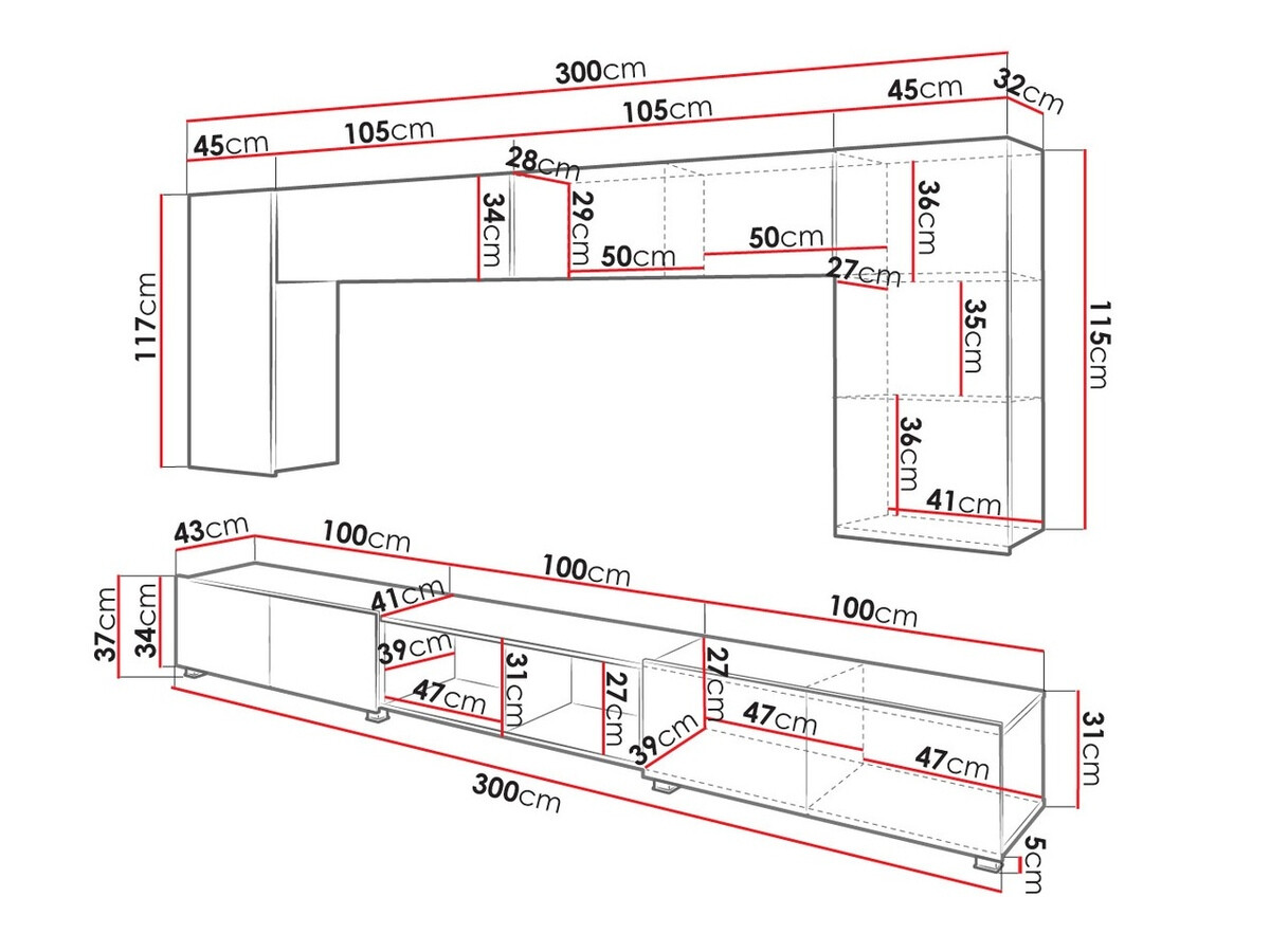 Set de living Remus XXIII (Negru + Negru lucios + Stejar artizan)