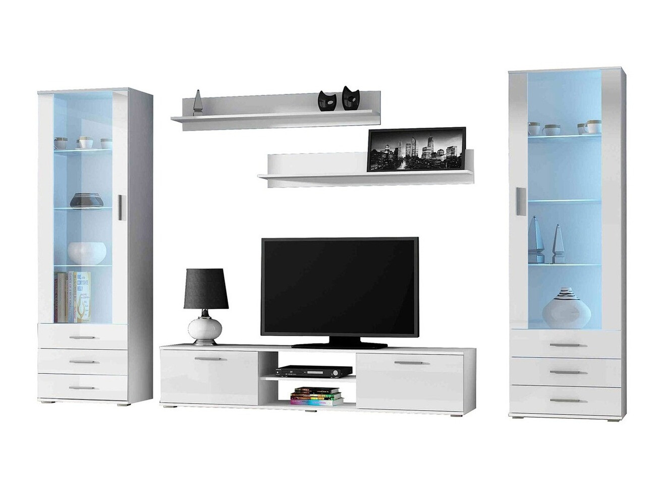 Set de living Tornola 109 (Alb + Alb lucios)