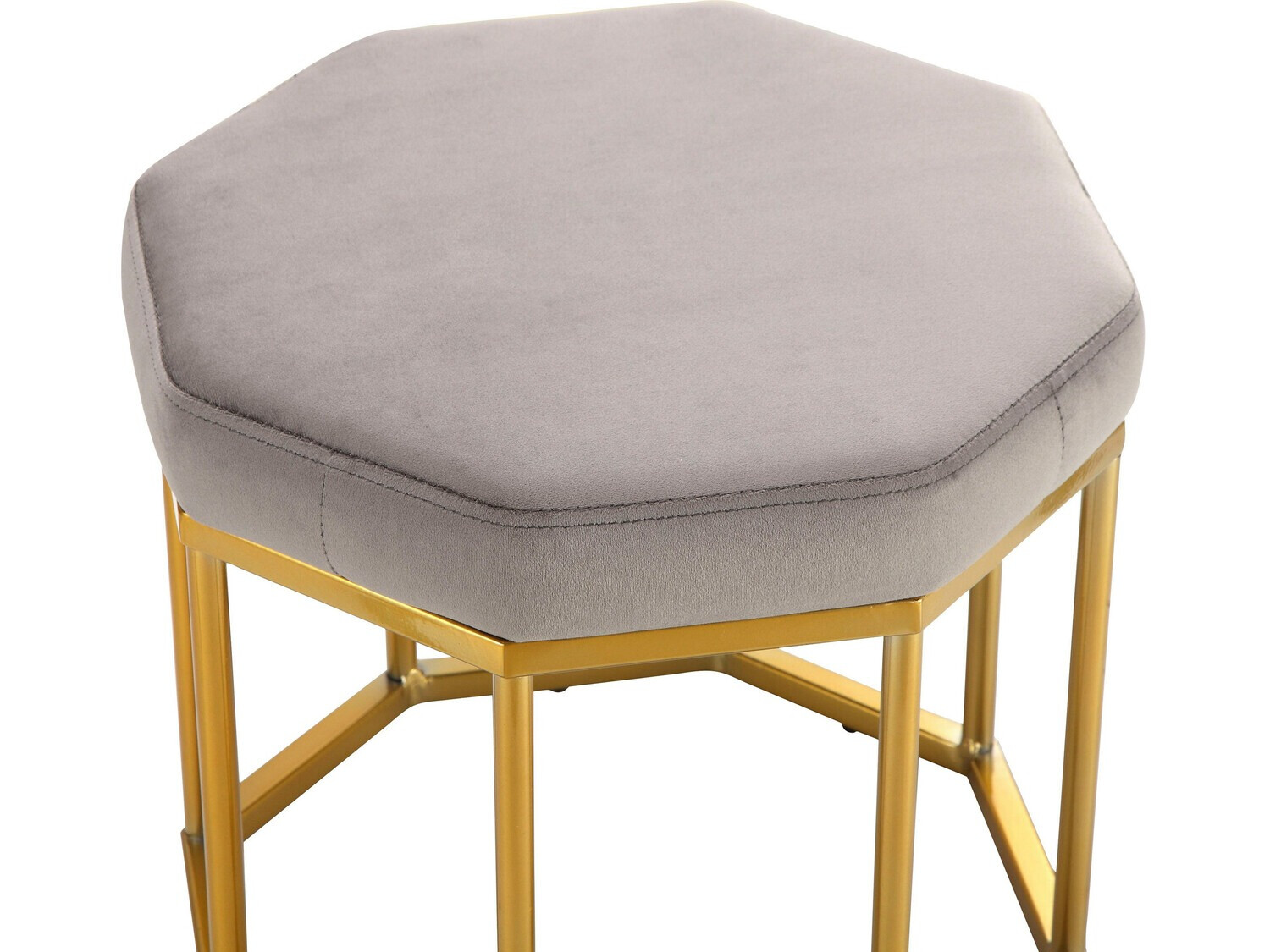Taburet tapițat Denton 462 (Gri + Auriu)