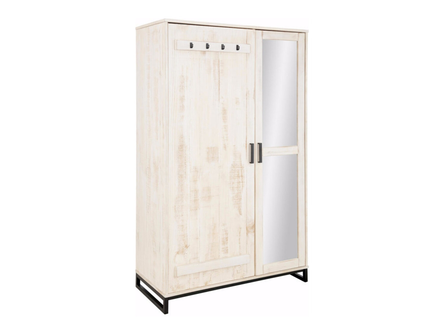 Dulap Denton 219 (Alb îmbătrânit + Negru)