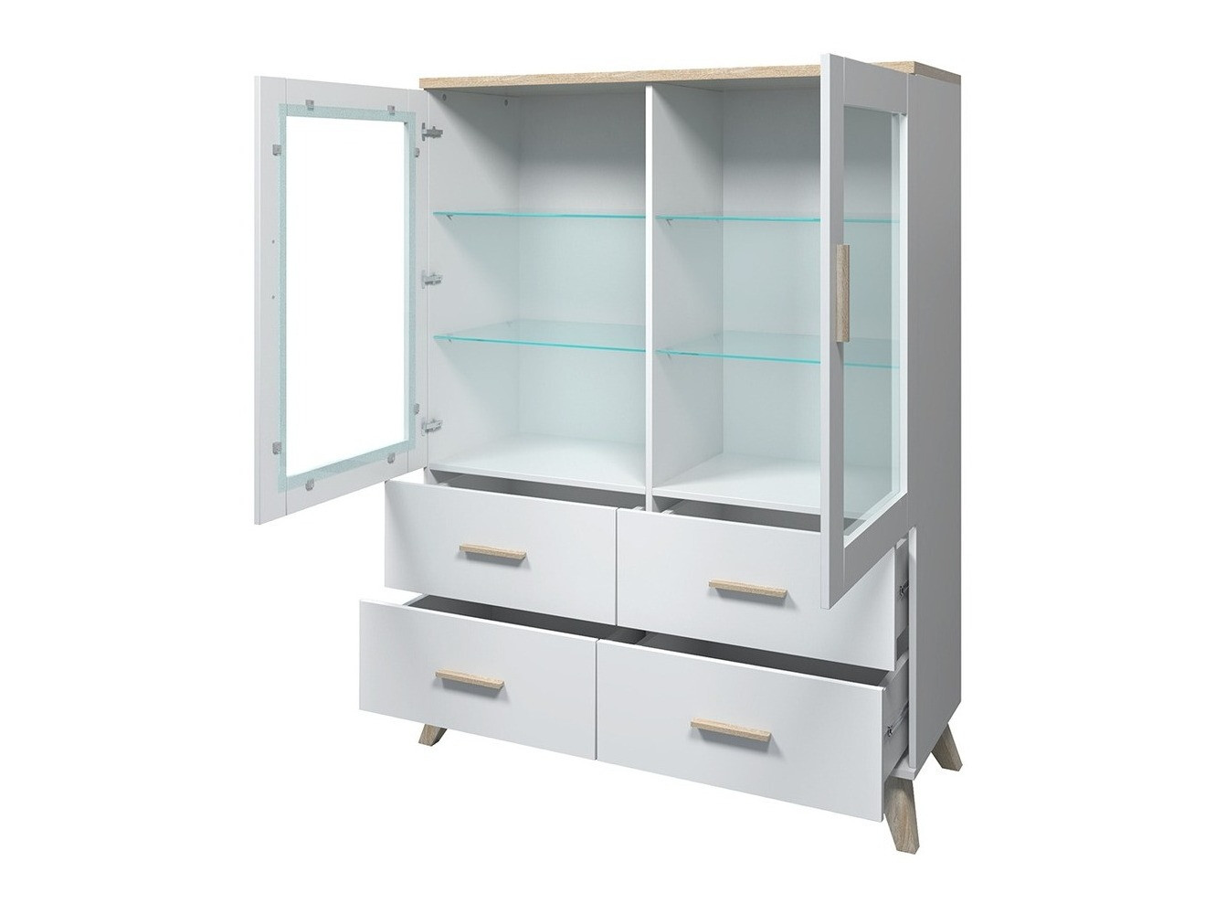 Set de living Larfloi 112 (Stejar Wotan + Negru)