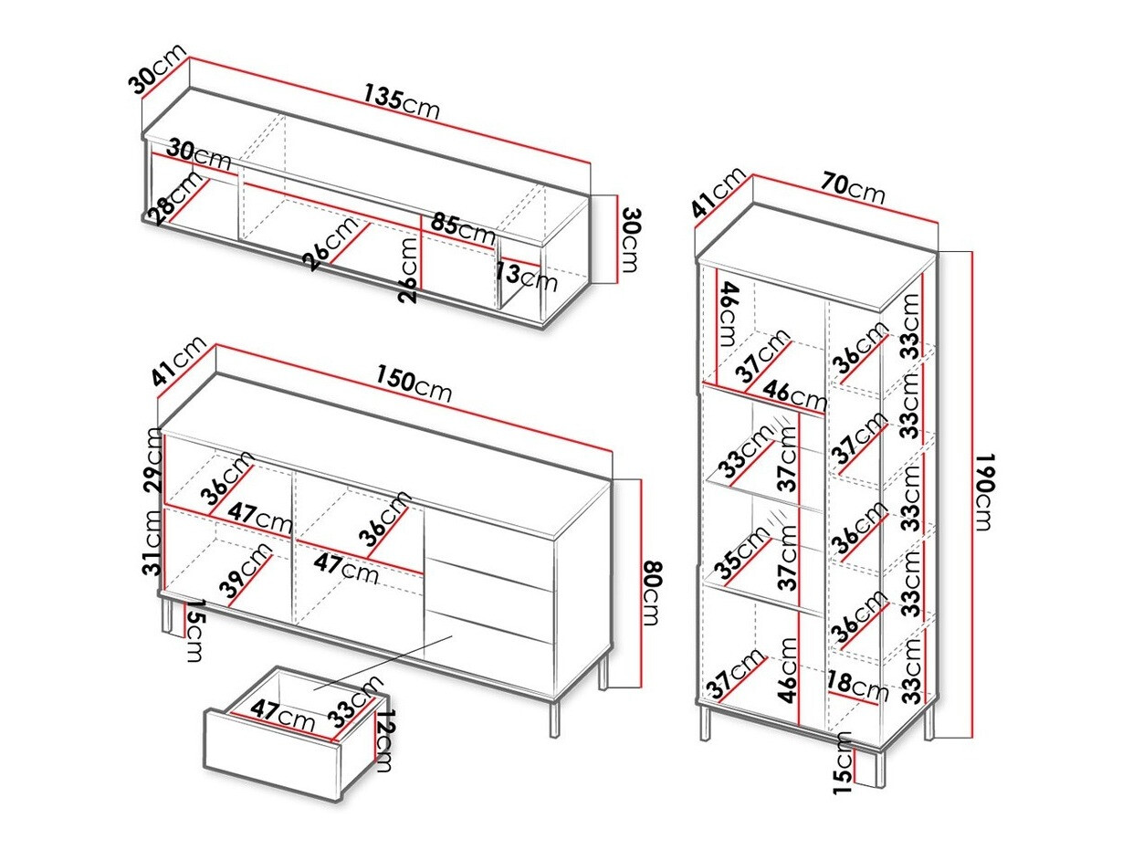 Set de living Lomsore 110 (Alb)