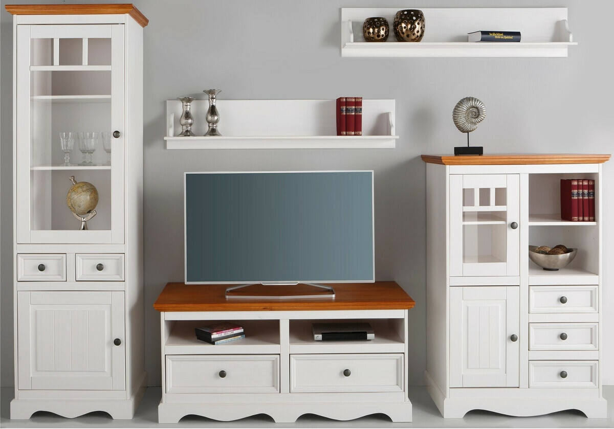 Comodă TV Fentivo 102 (Alb + Stejar Honey)