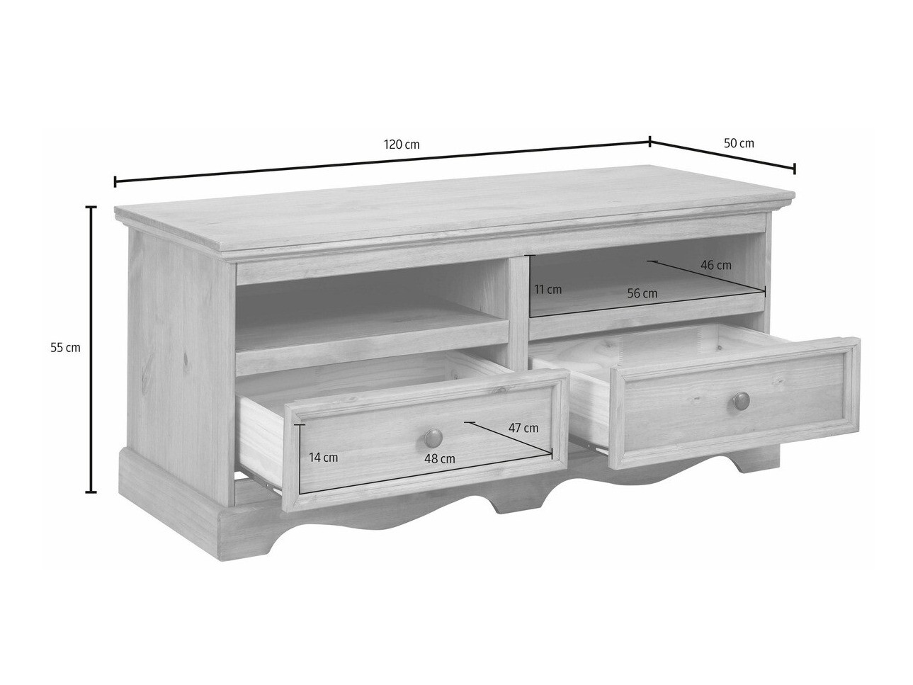 Comodă TV Fentivo 102 (Alb + Stejar Honey)
