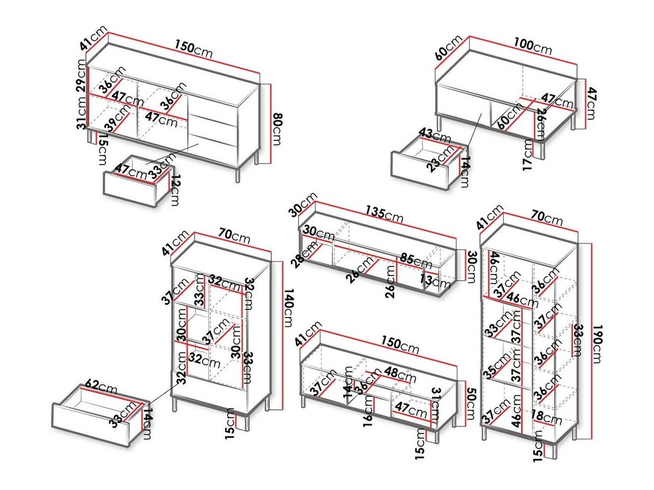 Set de living Lomsore 107 (Alb)