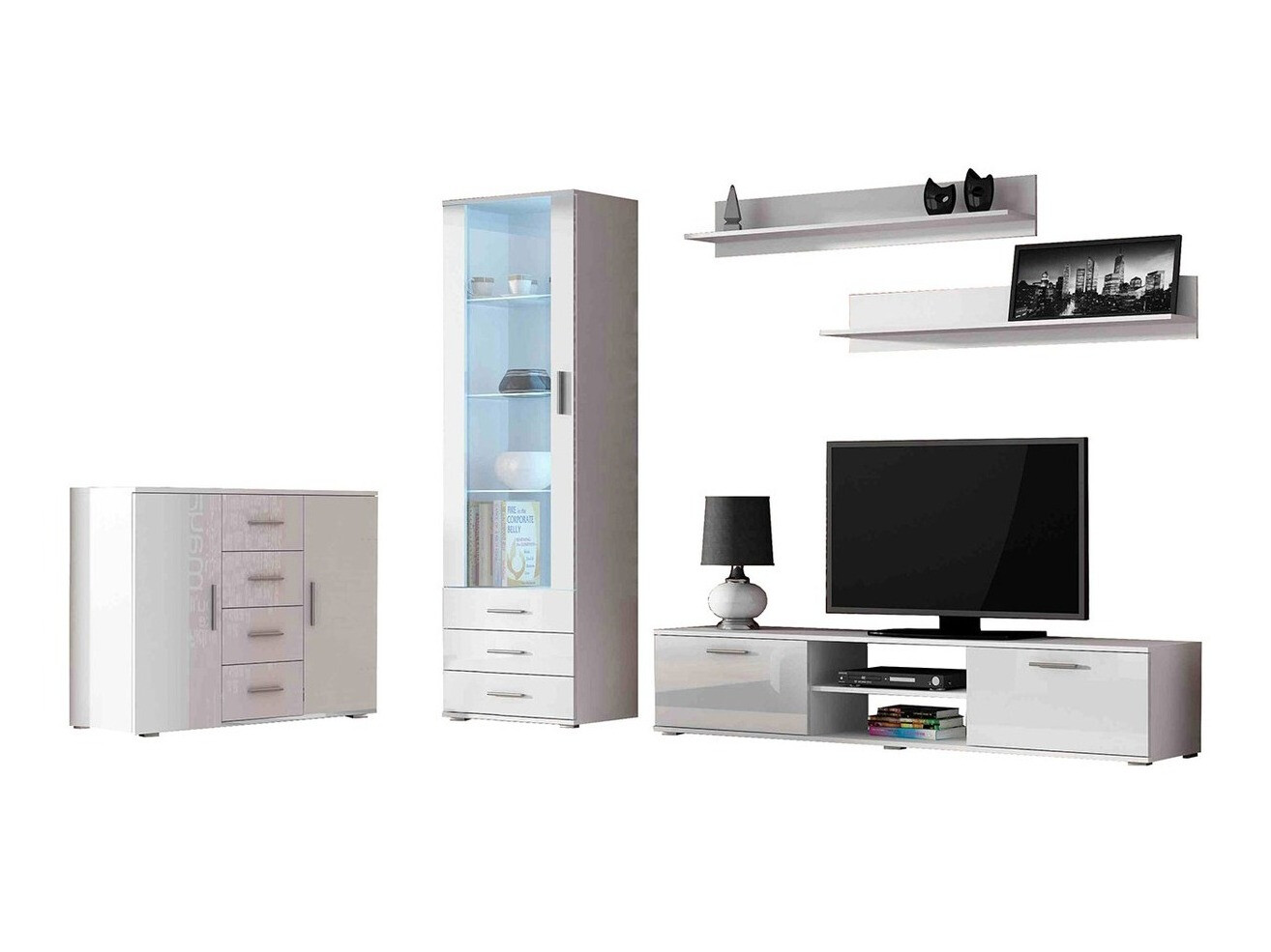 Set de living Tornola 108 (Alb + Alb lucios)