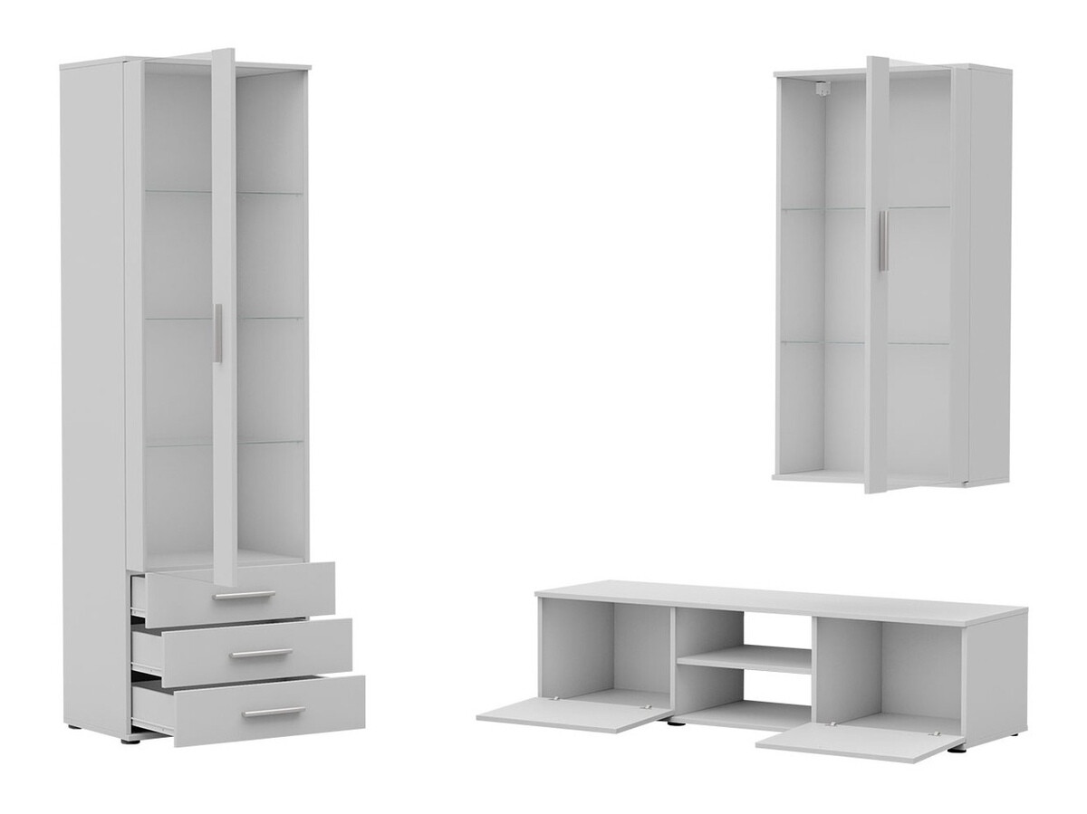 Set de living Tornola 114 (Negru + Negru lucios)
